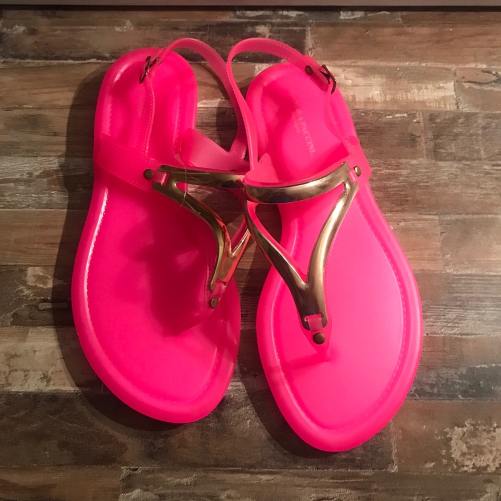 Isadora Paccini New York neon pink sandals